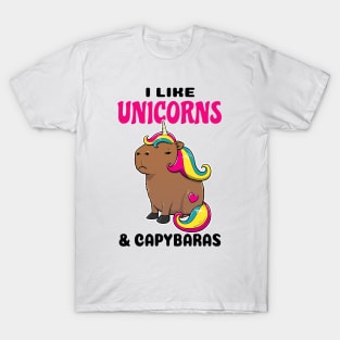 I Like Unicorns and Capybaras T-Shirt